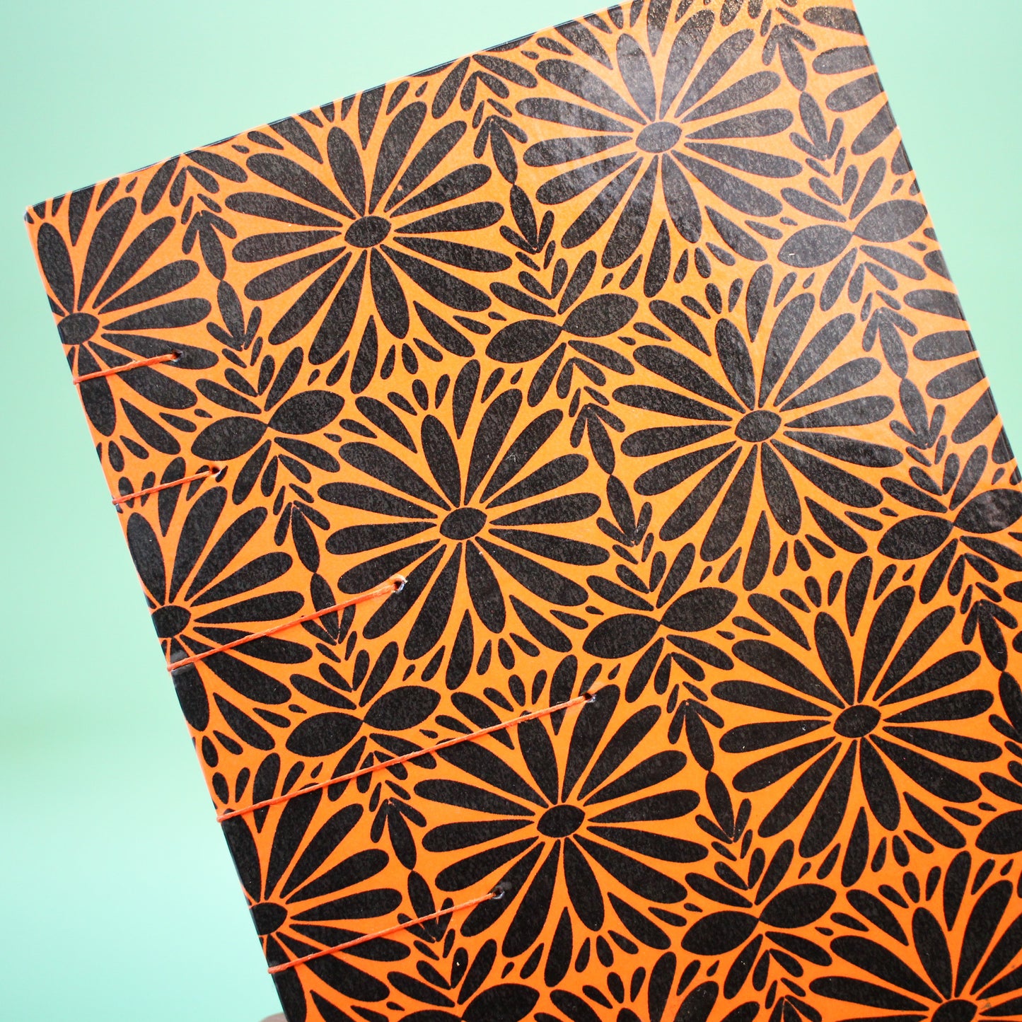 Orange Tierra y Flor Large Coptic Stitch Book
