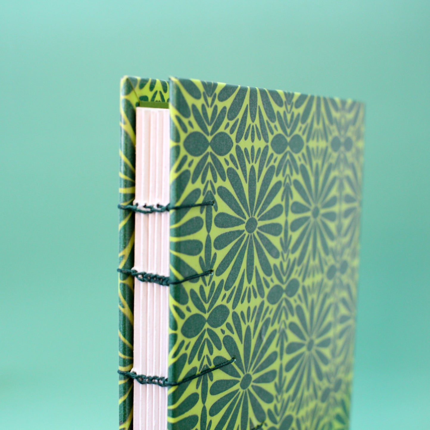 Green Tierra y Flor Large Coptic Stitch Book