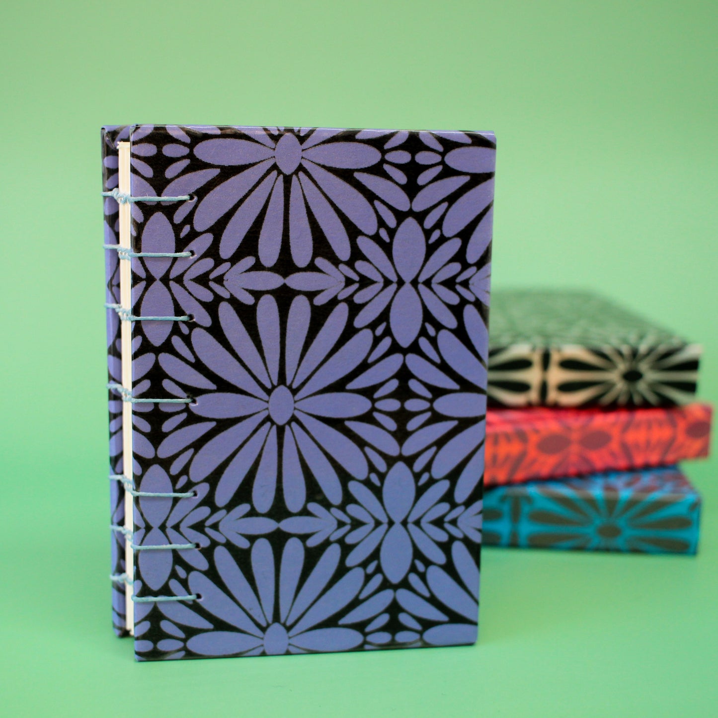 Blue Tierra y Flor Small Coptic Stitch Book