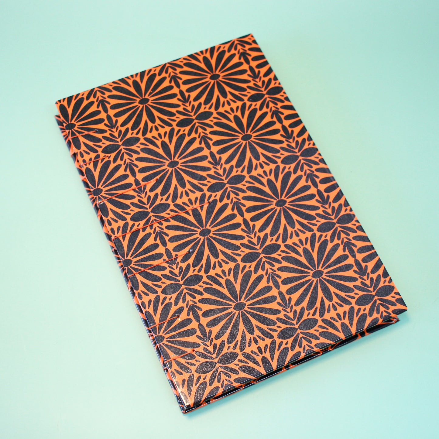 Orange Tierra y Flor Large Coptic Stitch Book