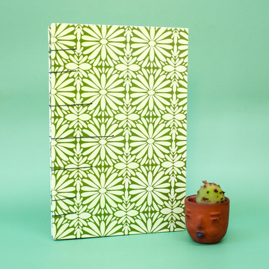Light Green Tierra y Flor Large Coptic Stitch Book