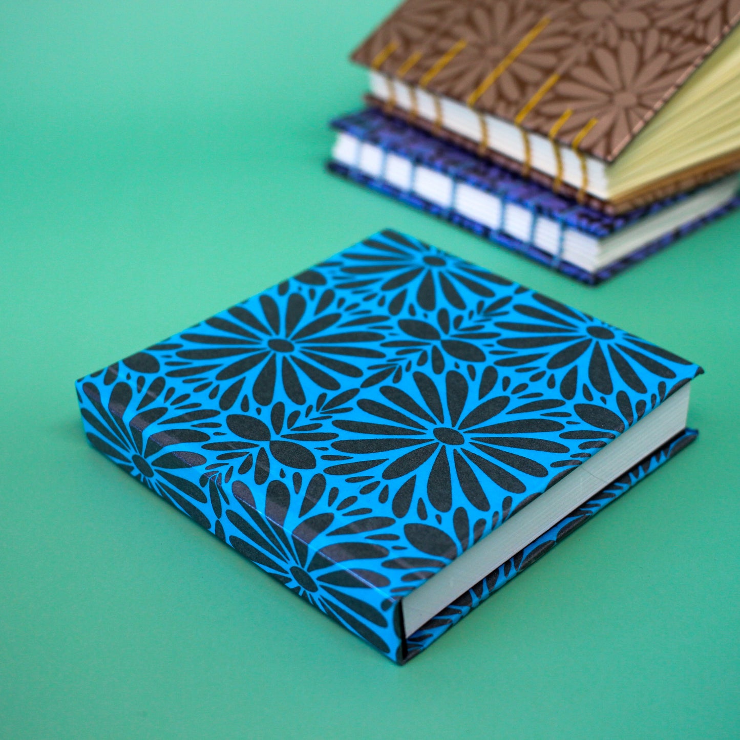 Blue Tierra y Flor Pocket Journal (4x4)