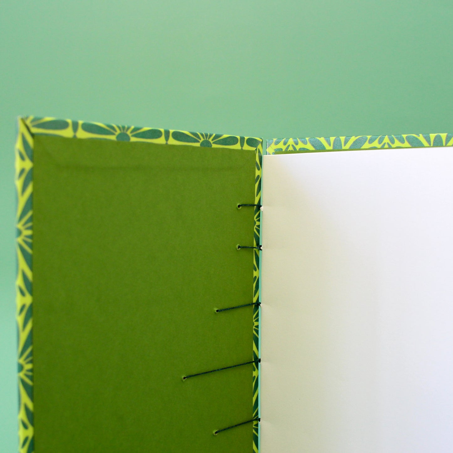 Green Tierra y Flor Large Coptic Stitch Book