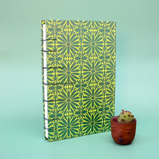 Green Tierra y Flor Large Coptic Stitch Book